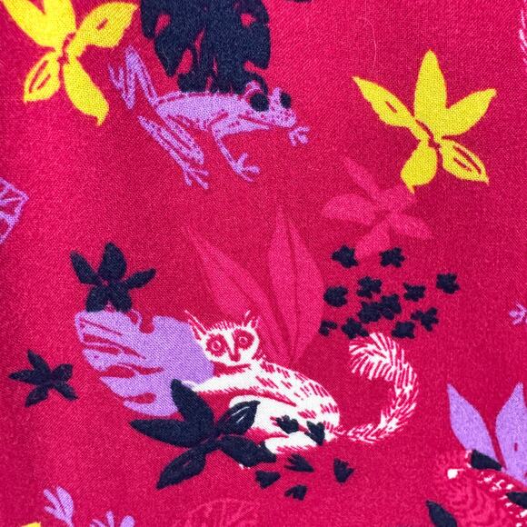 ModCloth Womens Tank Top Blouse Size 3X Flowy Lemur Frog Floral Bright Pink - Picture 5 of 8